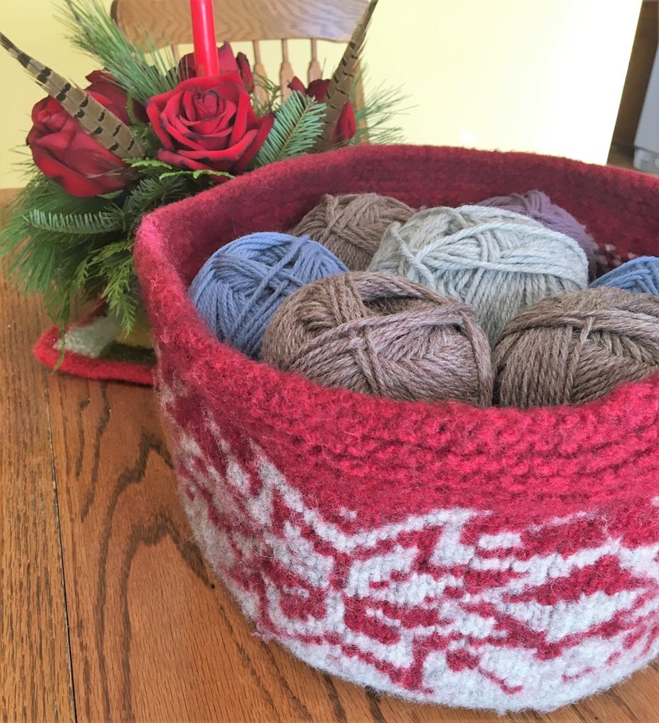 Holiday Felted Basket Project Idea + Felting Tutorial Brown Sheep