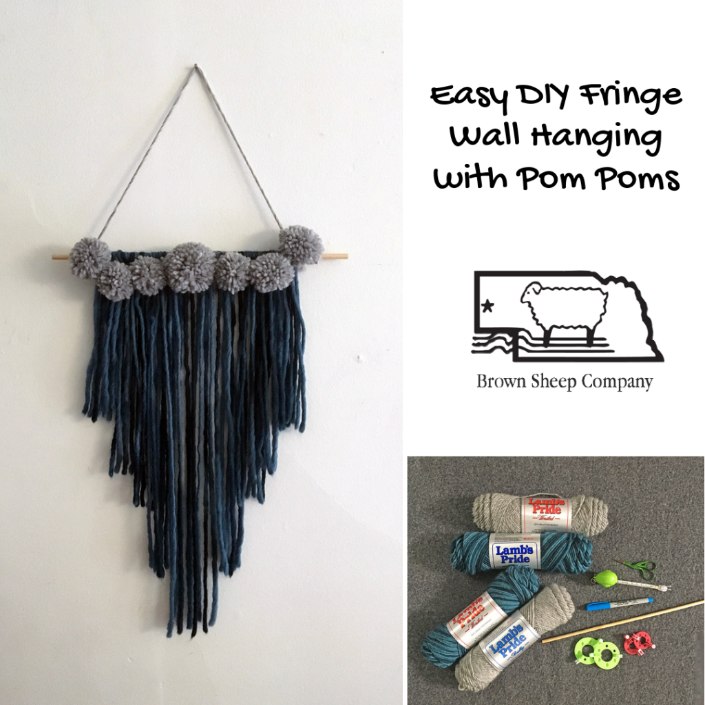 Easy DIY Fringe Wall Hanging with Pom Poms