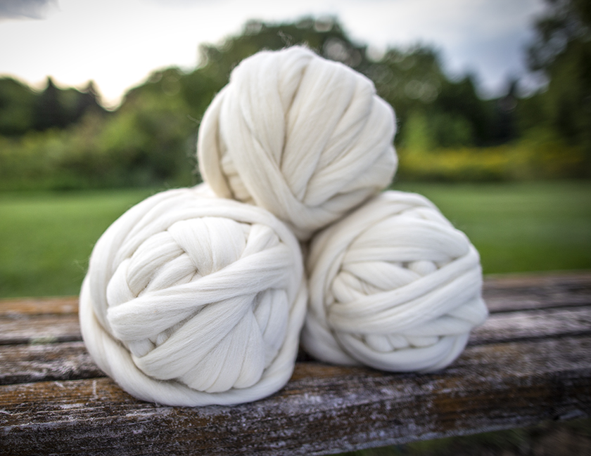 PUMPKIN ORANGE- American Farm Wool- Medium Grade Wool Roving for