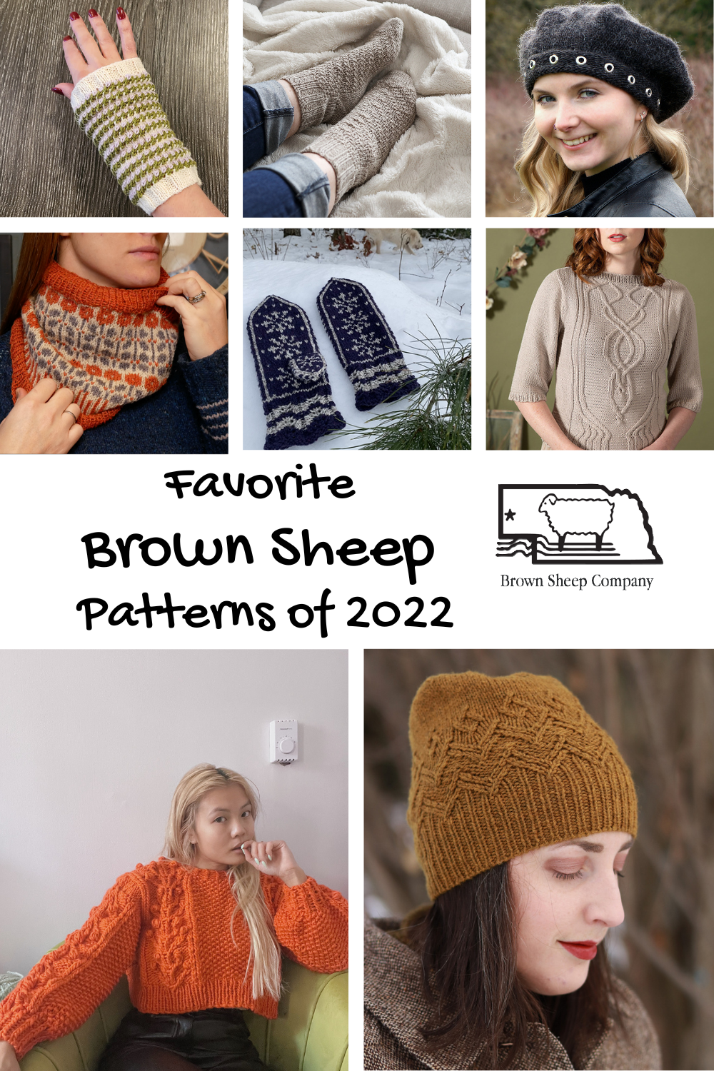 A selection of Brown Sheep patterns from 2022