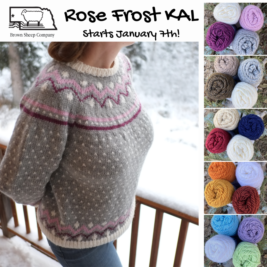 Join the New Rose Frost Sweater Winter Knit Along!