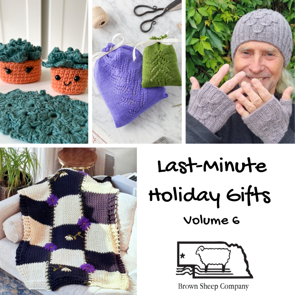 A selection of different last-minute knit and crochet holiday gifts