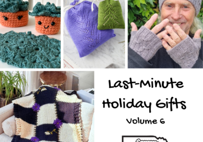 A selection of different last-minute knit and crochet holiday gifts